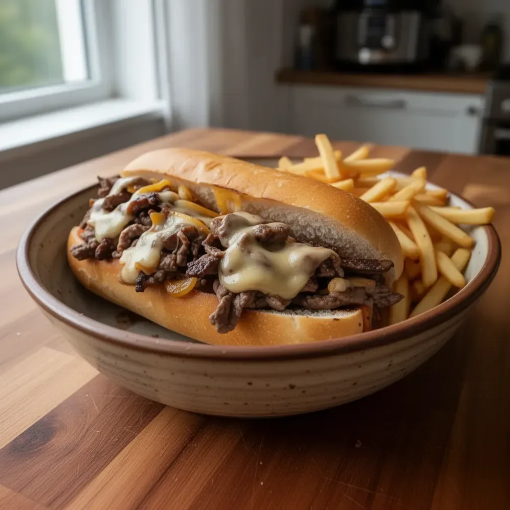 Philly Cheesesteak w wolnowarze - pyszny przepis na kanapkę.