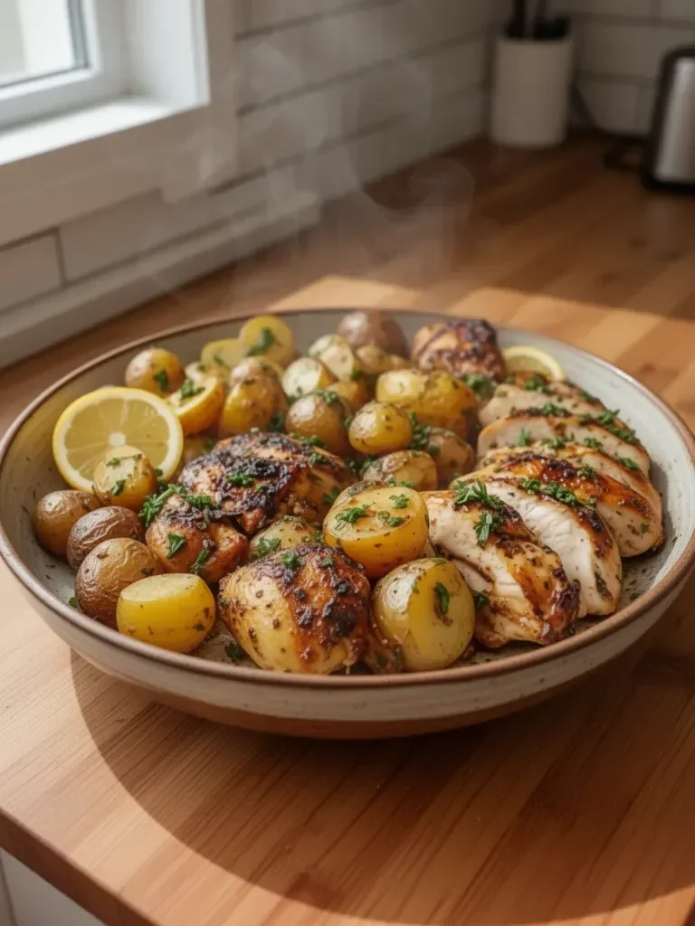 Sheet Pan Lemon Balsamic Chicken and Potatoes Made Easy!