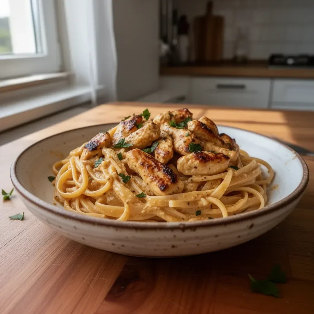 Linguine z Kurczakiem Cowboy w maśle przygotowane w 30 minut