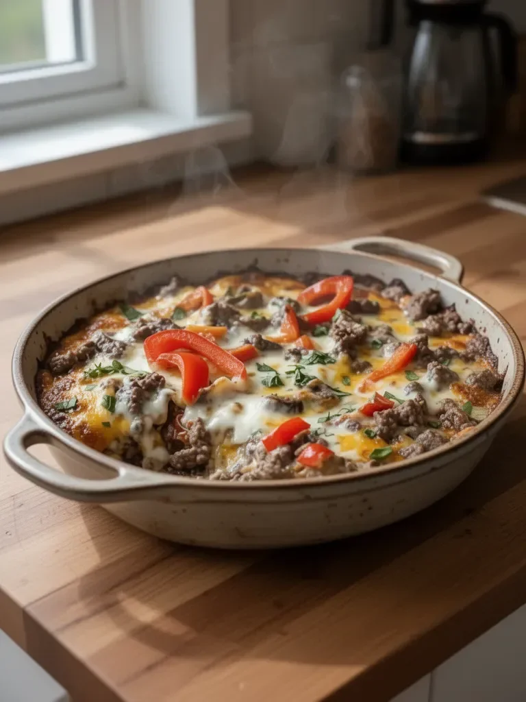 Patelnia z Philly Cheesesteak