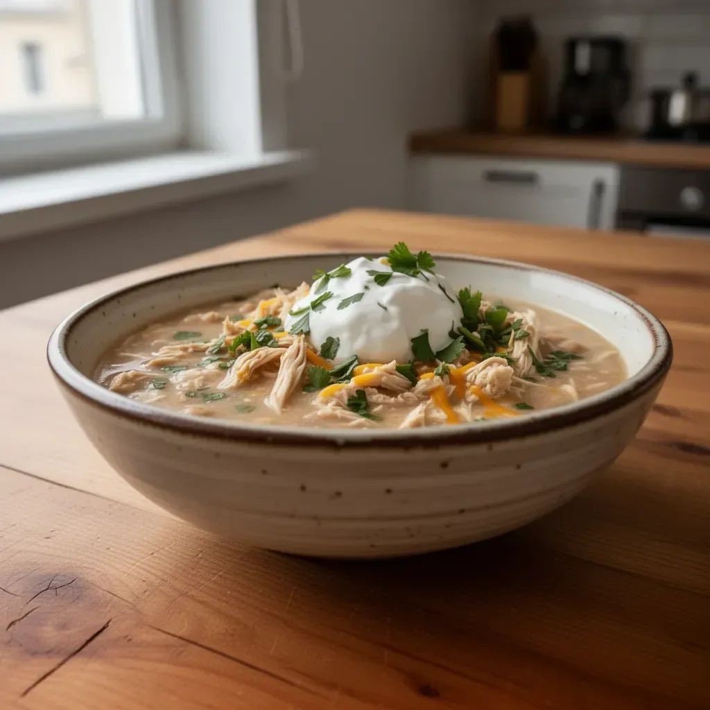 Prosta keto Biała Chili z kurczakiem w misce