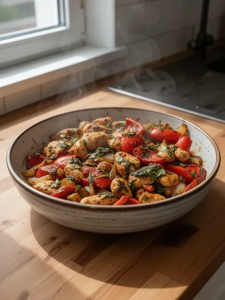 Stir Fry z kurczakiem w stylu śródziemnomorskim