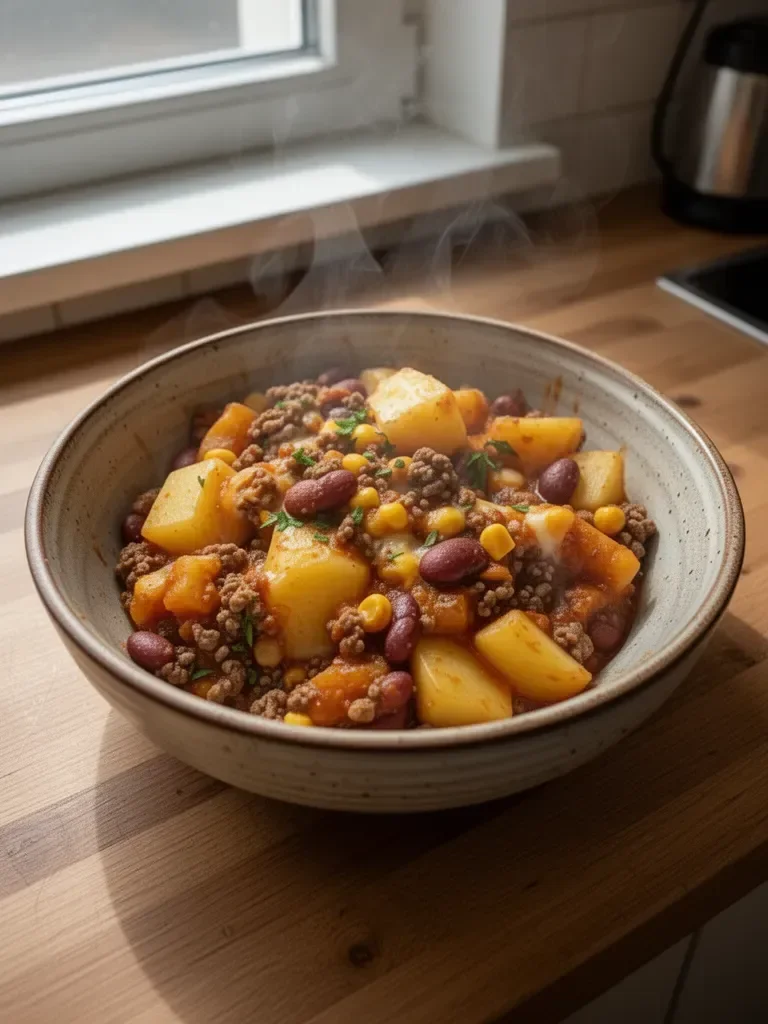 Wolnowarowy zapiekanka kowbojska