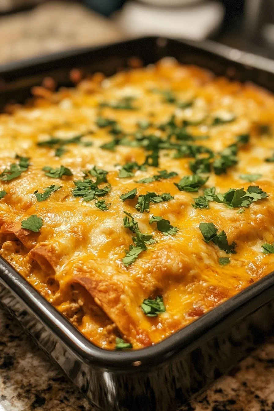 Zapiekanka z kurczakiem enchilada na wolnym ogniu