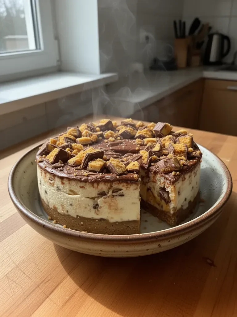 Bezpieczny sernik Crunchie bez pieczenia