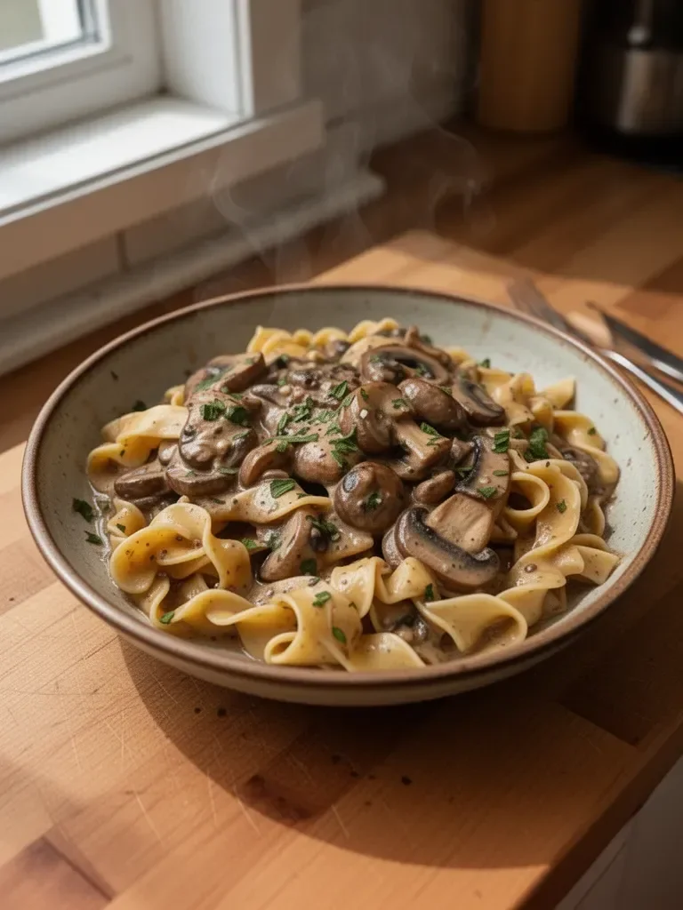 Burgery grzybowe Stroganoff