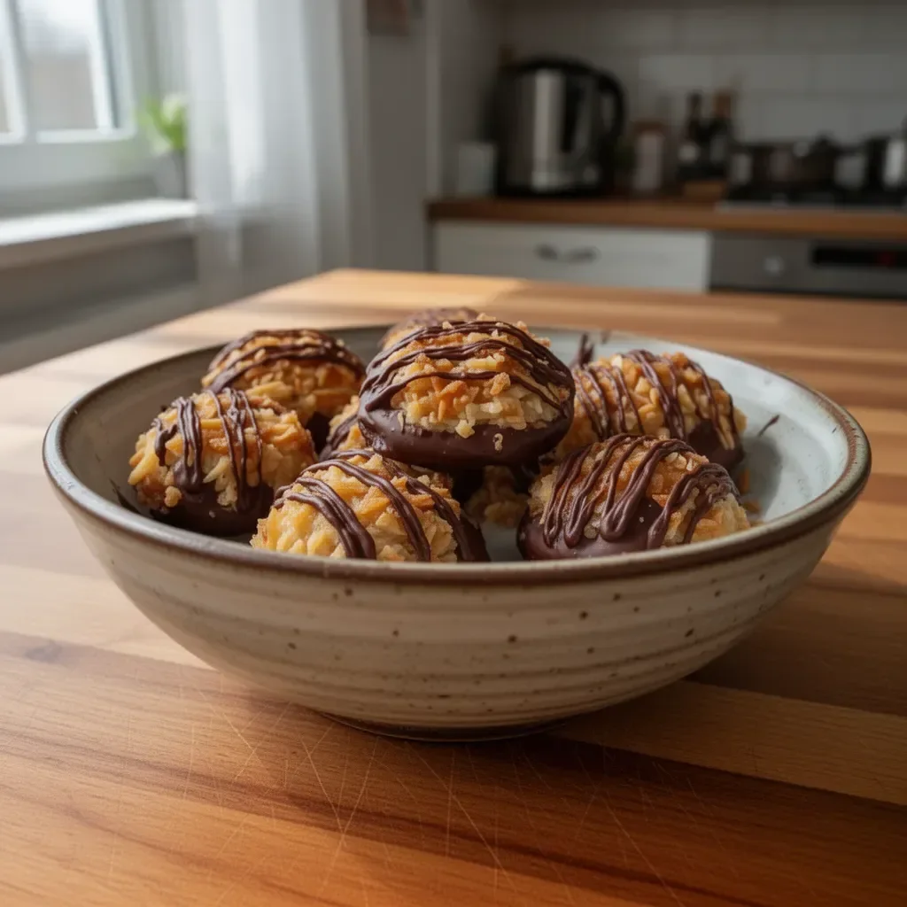 Ciastka Samoa bez pieczenia – pyszny przepis na ciastka.