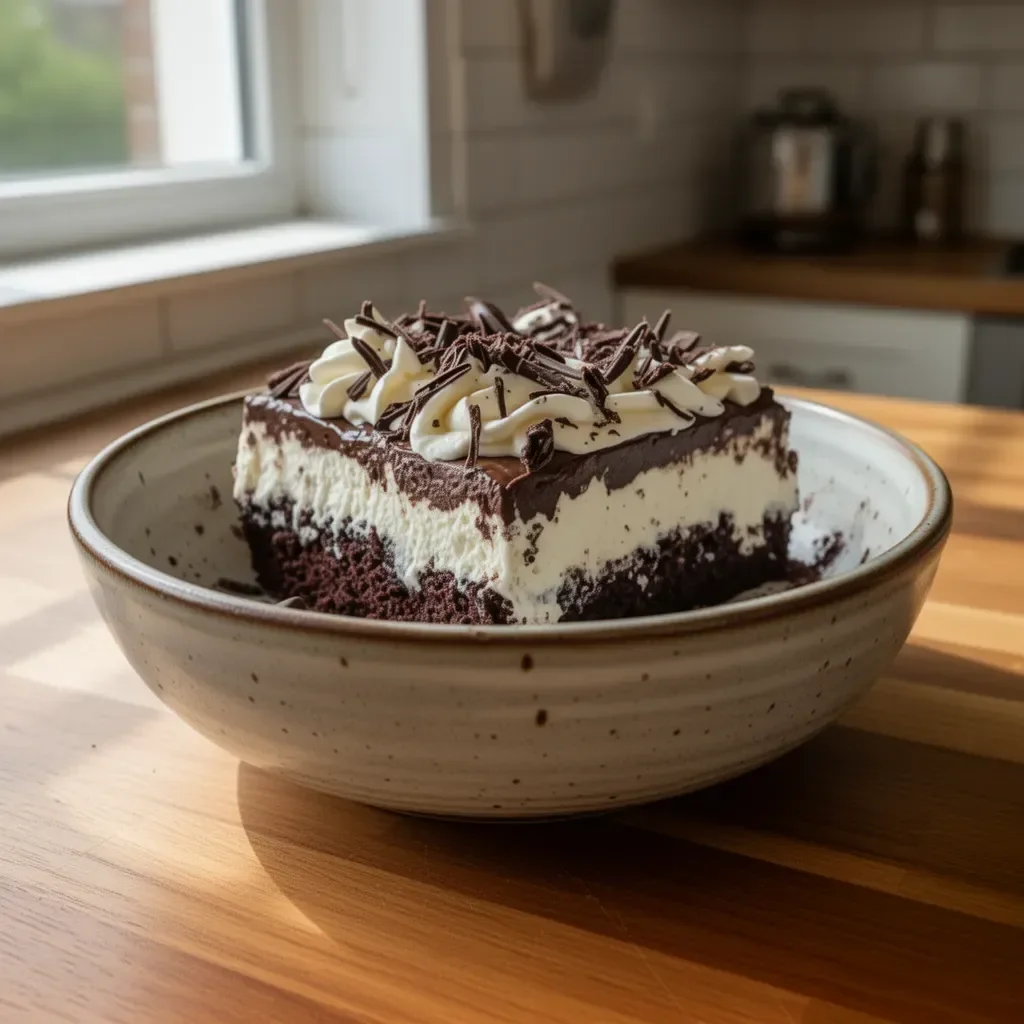 Pyszne ciasto lodówkowe brownie z czekoladą i orzechami