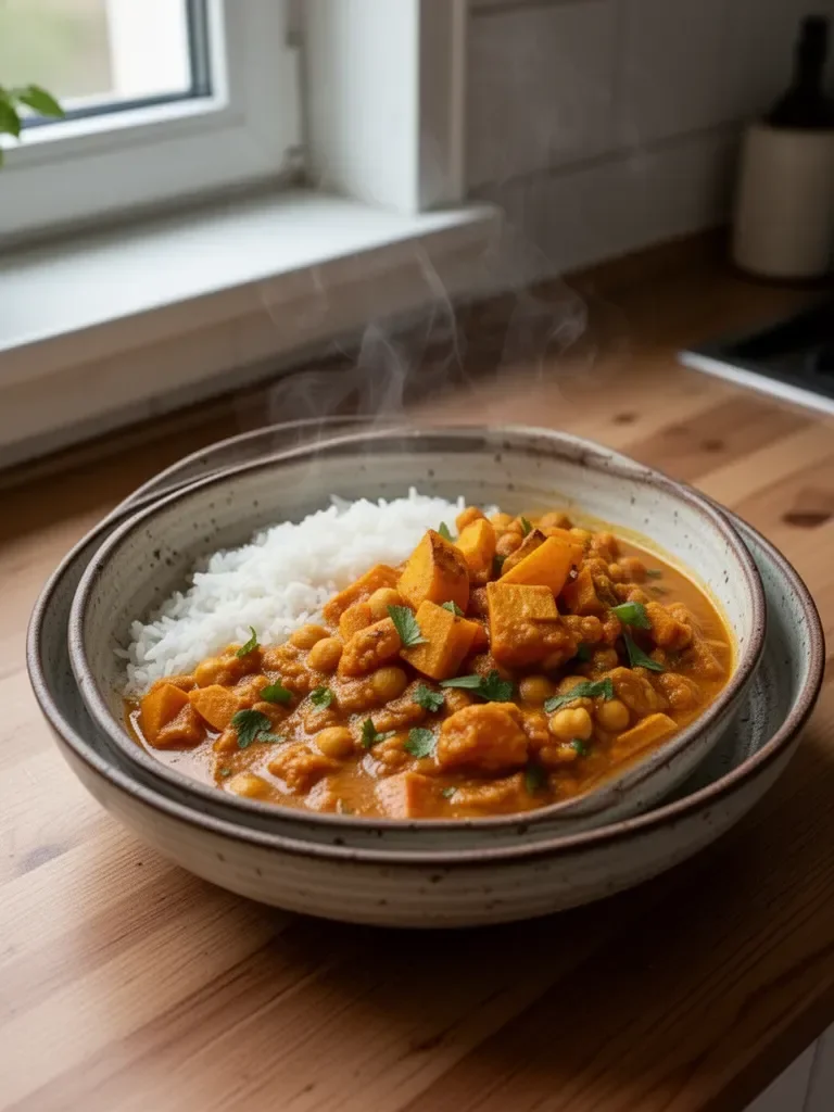 Curry z dyni piżmowej i ciecierzycy