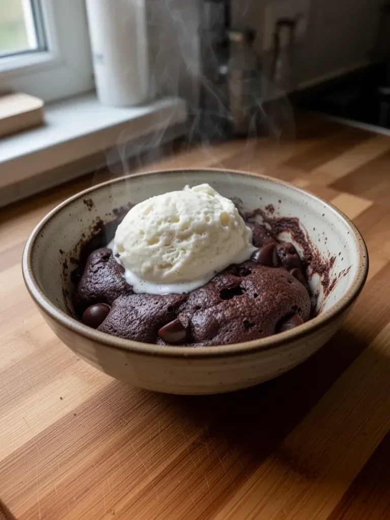 Fudżowy mug cake w 1 minutę