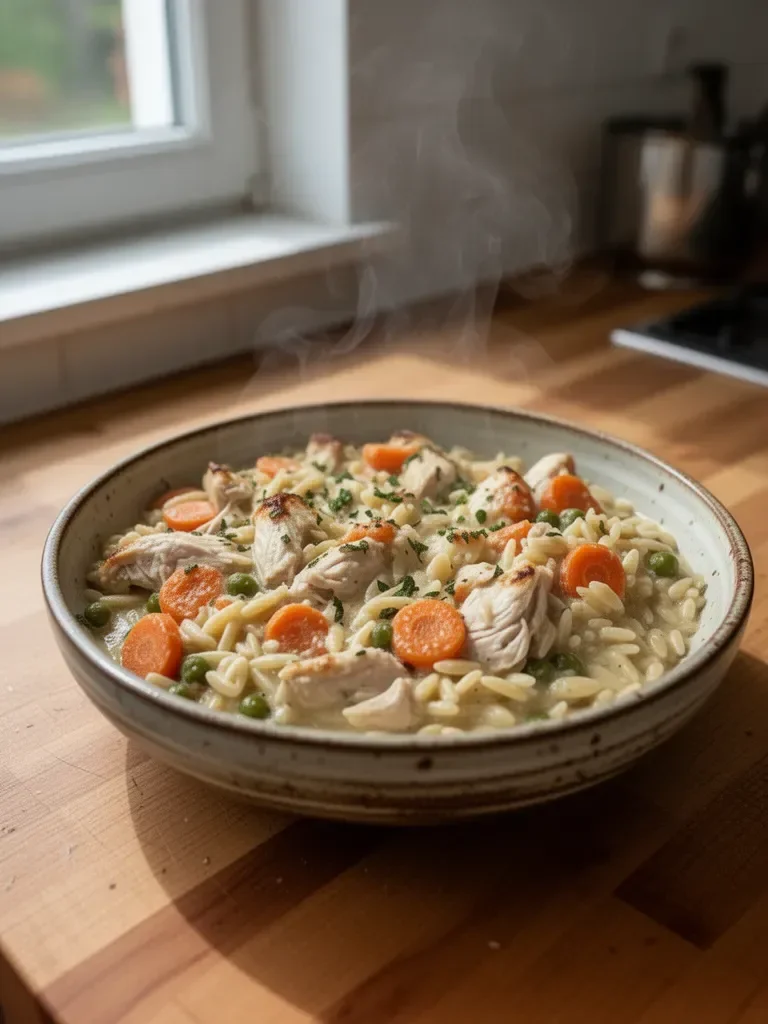 Kremowy indyk z orzo
