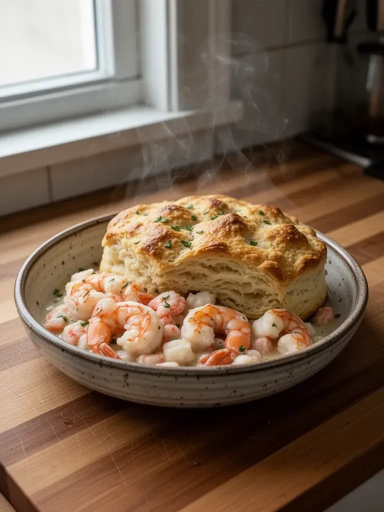 Krewetki i homar w biszkopcie pot pie