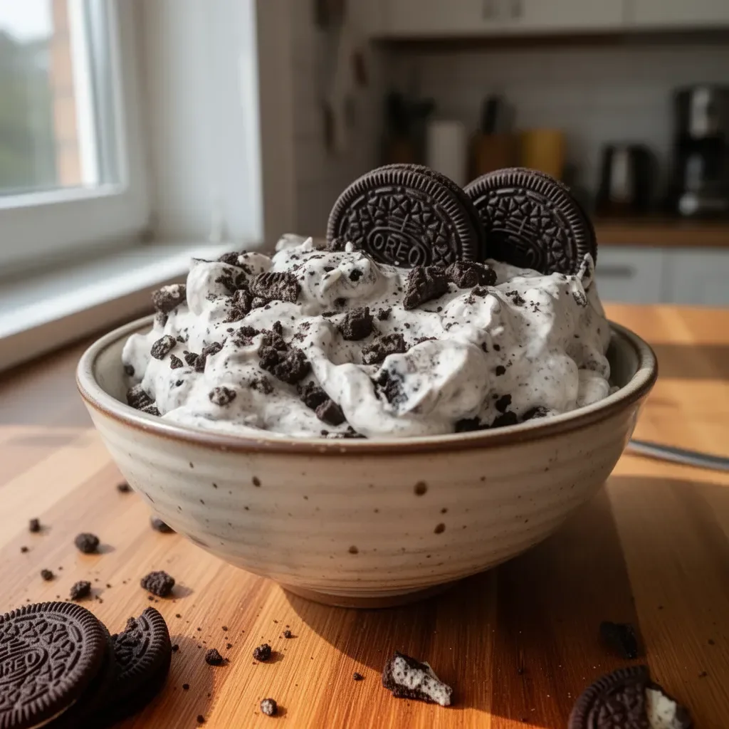 Łatwa sałatka Oreo bez pieczenia z czekoladowymi ciasteczkami