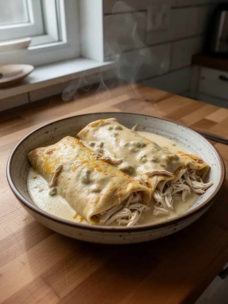 Łatwe Kremowe Enchiladas z Kurczakiem