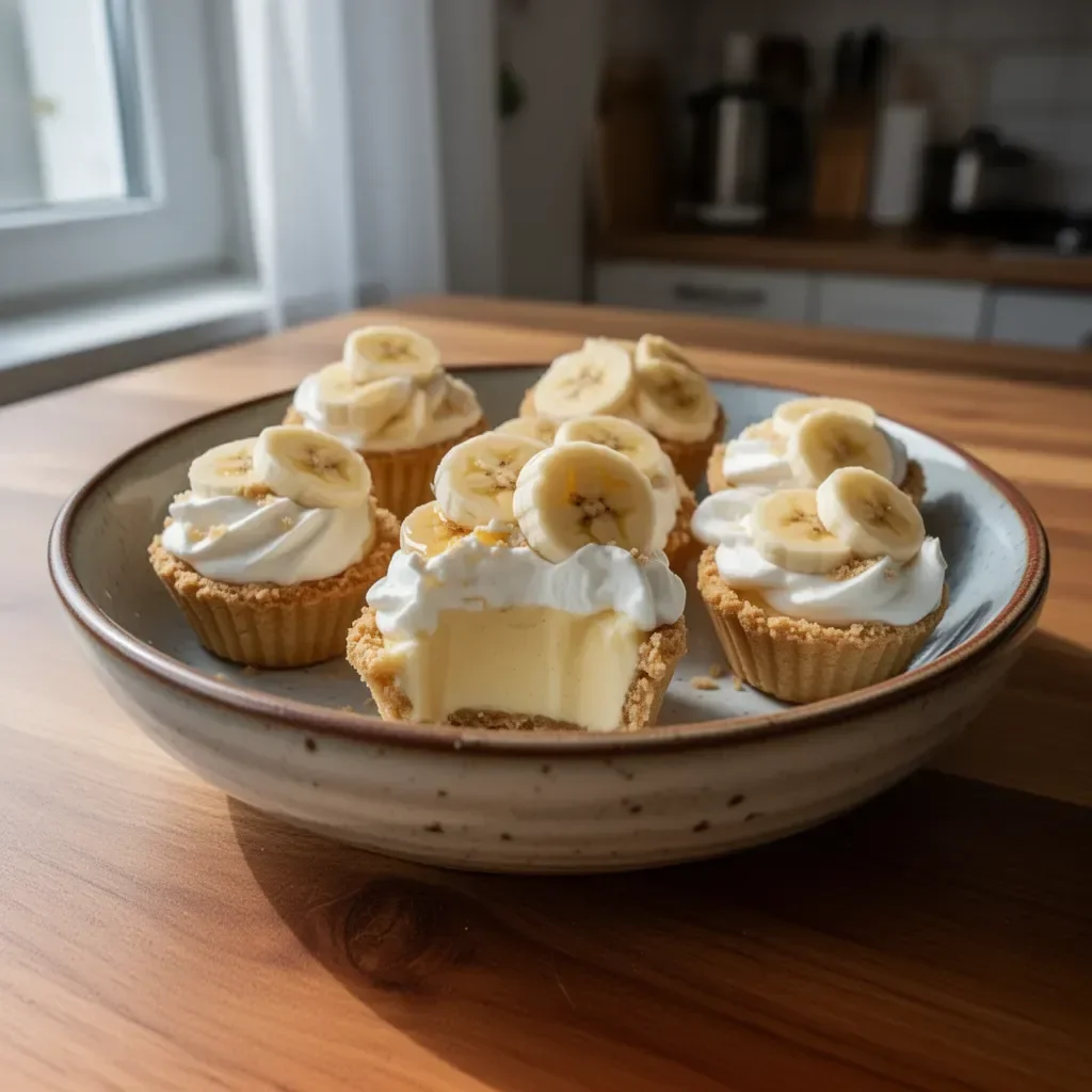 Mini bananowe tarty kremowe bez pieczenia z pysznym bananowym nadzieniem