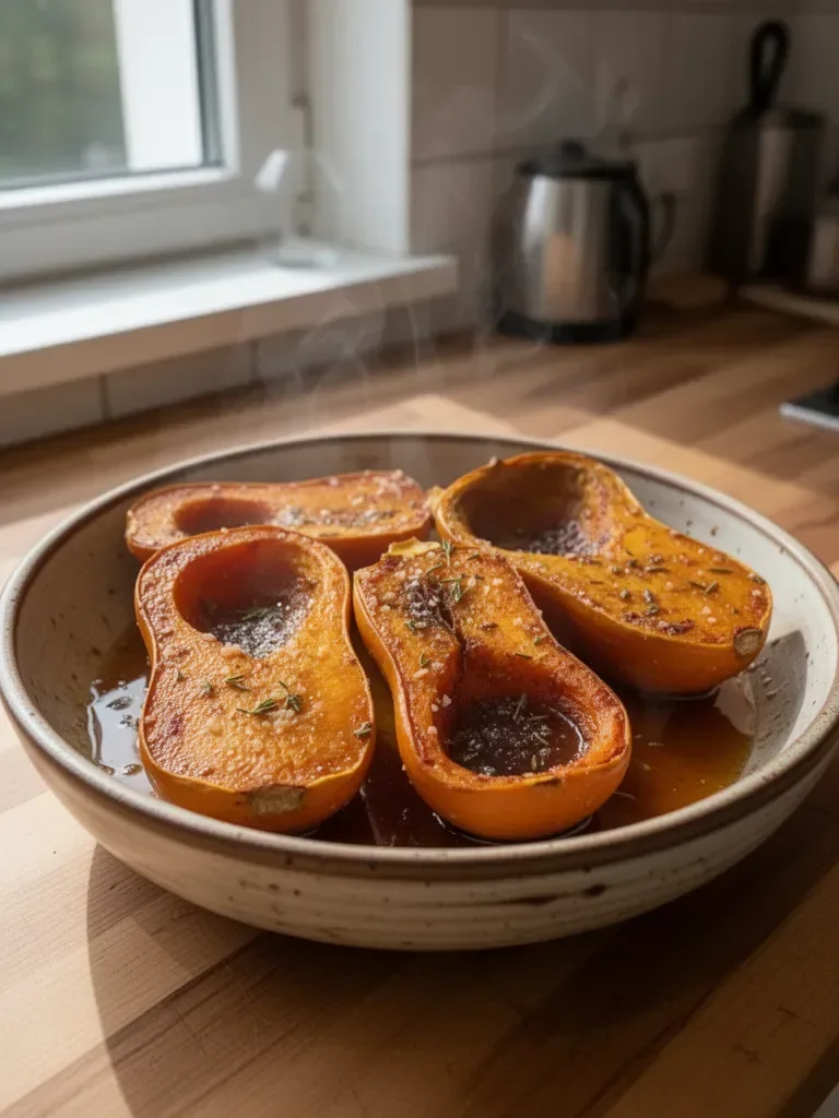 Pieczona dynia honeynut z syropem klonowym