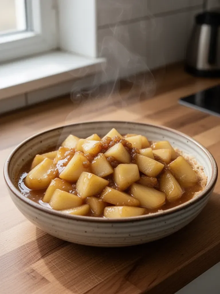 Puchar deserowy z karmelowymi jabłkami