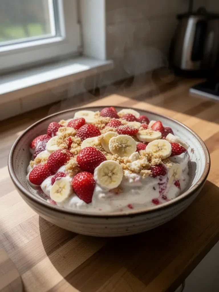 Pudding z truskawek i bananów