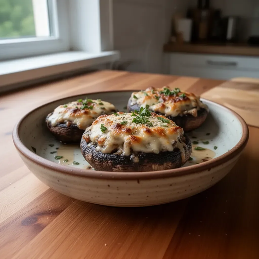 Pyszne nadzienie grzybów portobello w smacznym daniu