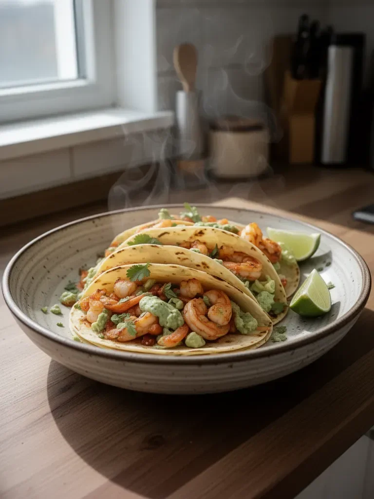 Ręcznie robione taco z krewetkami