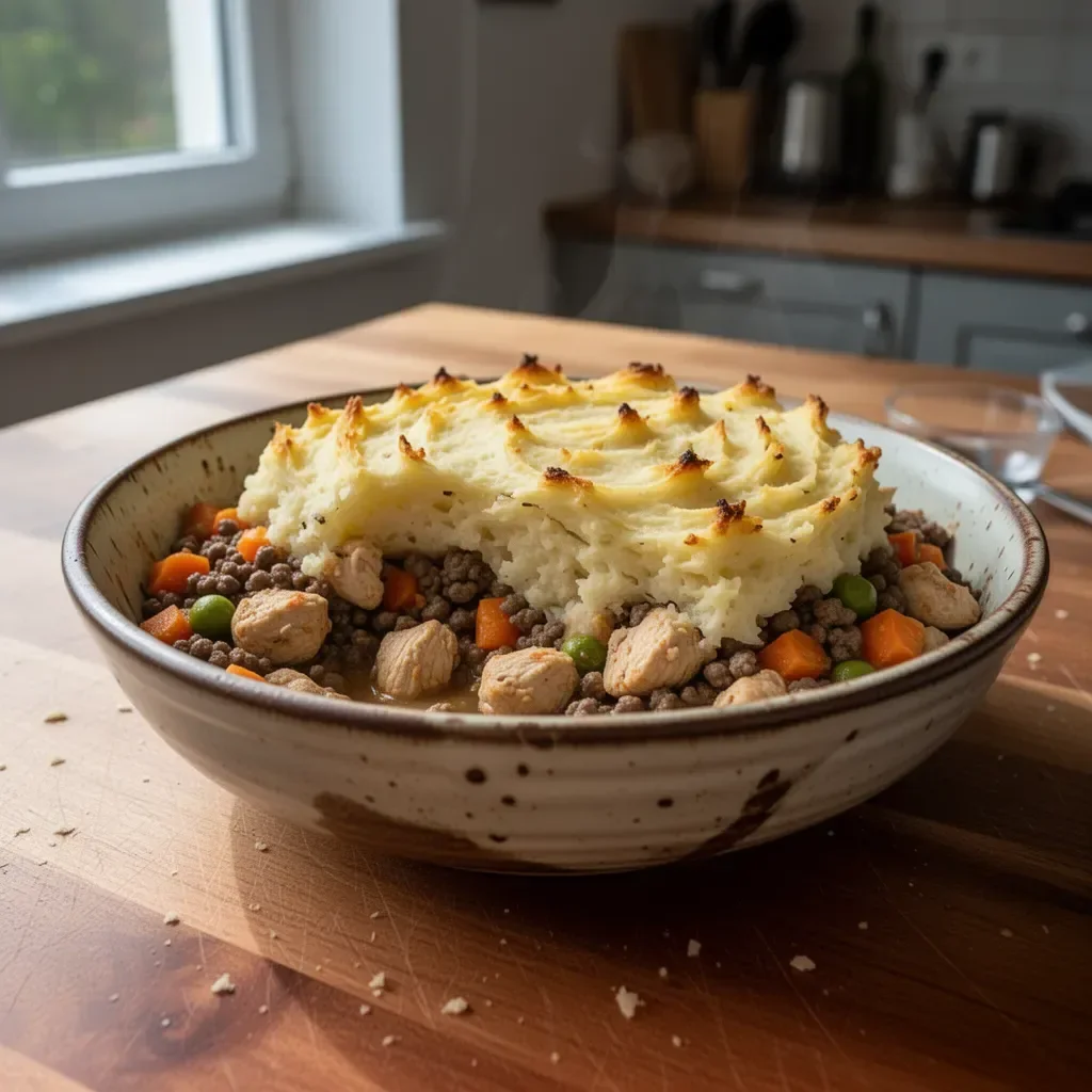 Shepherd's Pie z kurczakiem z rożna, smakowite danie dla miłośników kuchni