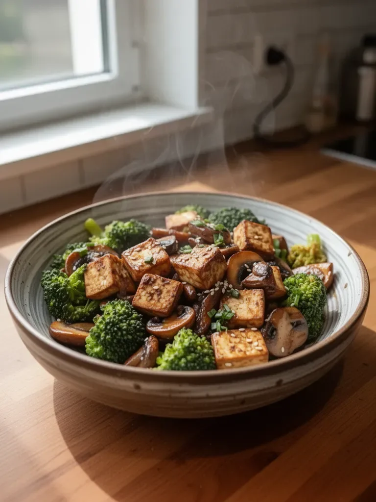 Smażone Grzyby i Tofu