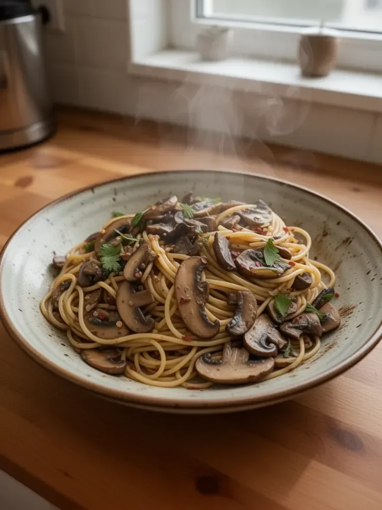 Spaghetti z grzybami