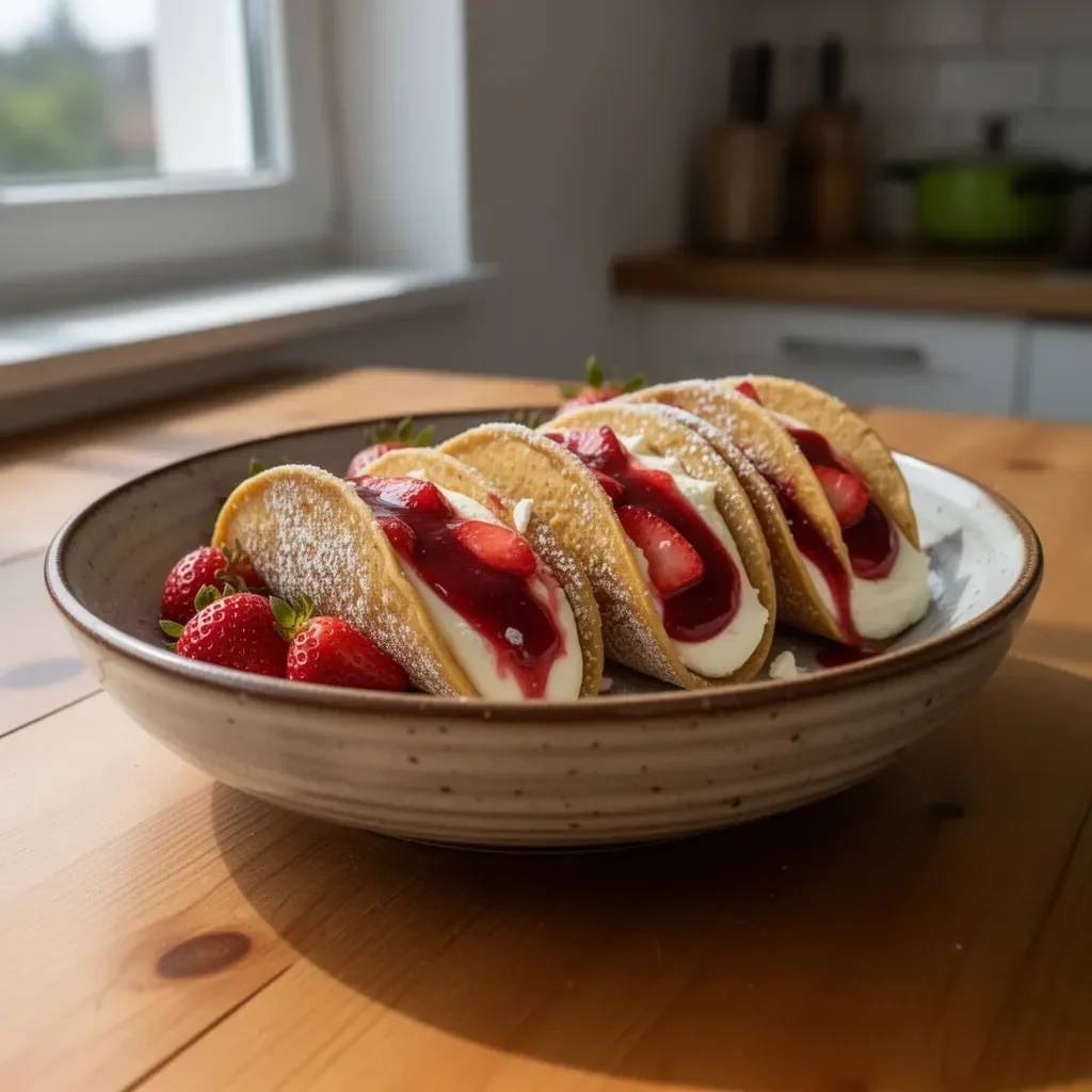 Tacos deserowe z sernikiem truskawkowym - słodkie i pyszne