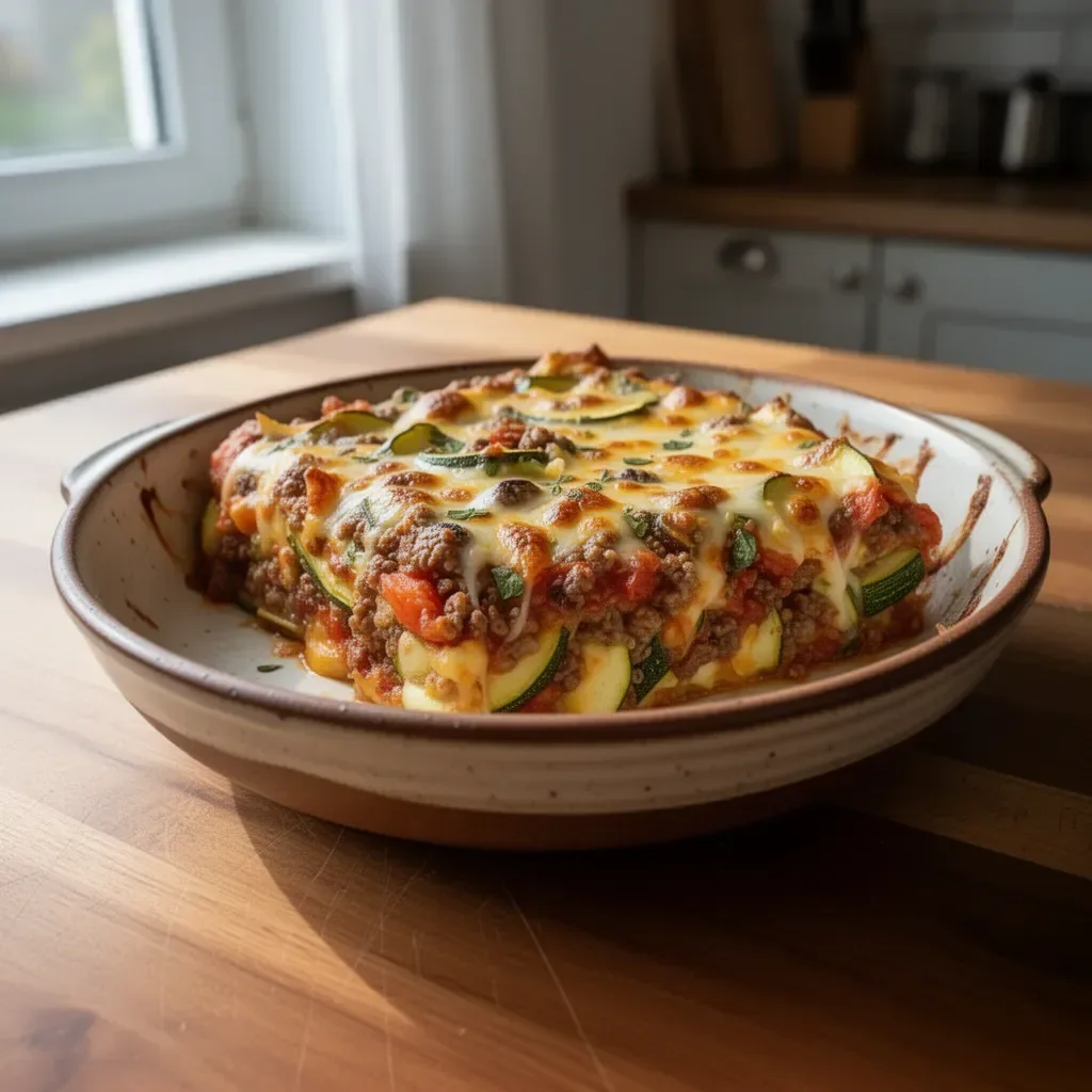 Zapiekanka z cukinii na pizzę z dodatkami