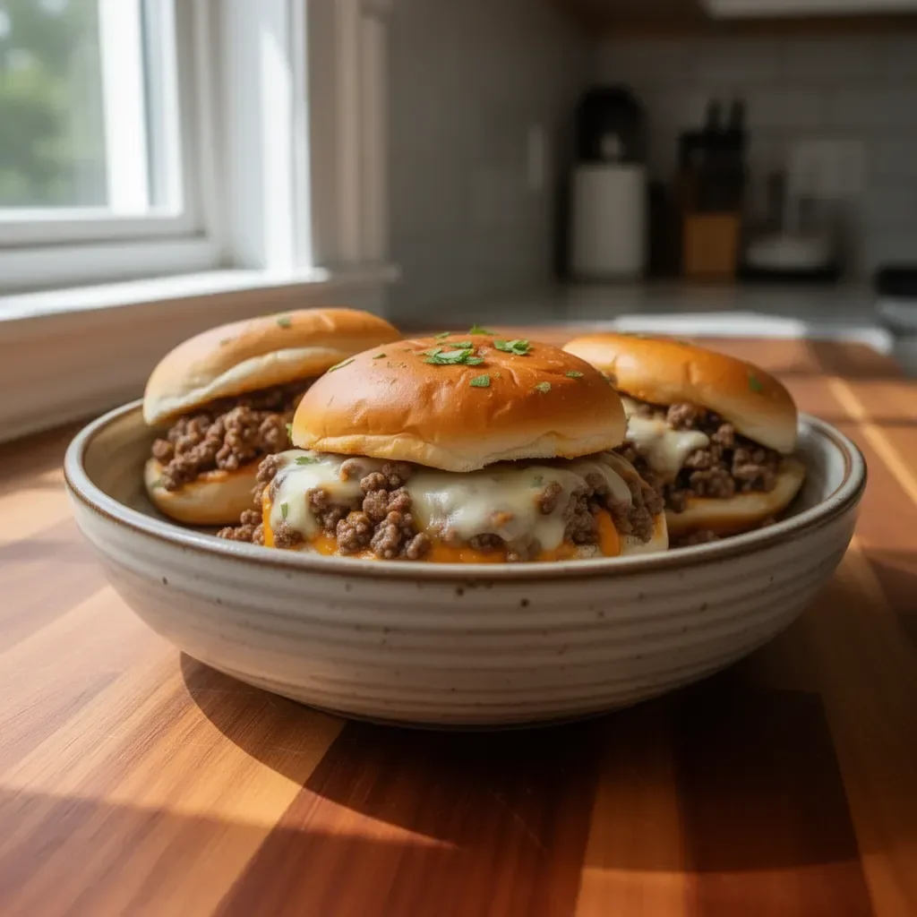 Philly Cheesesteak Sloppy Joes przygotowane według przepisu Gordona Ramsaya
