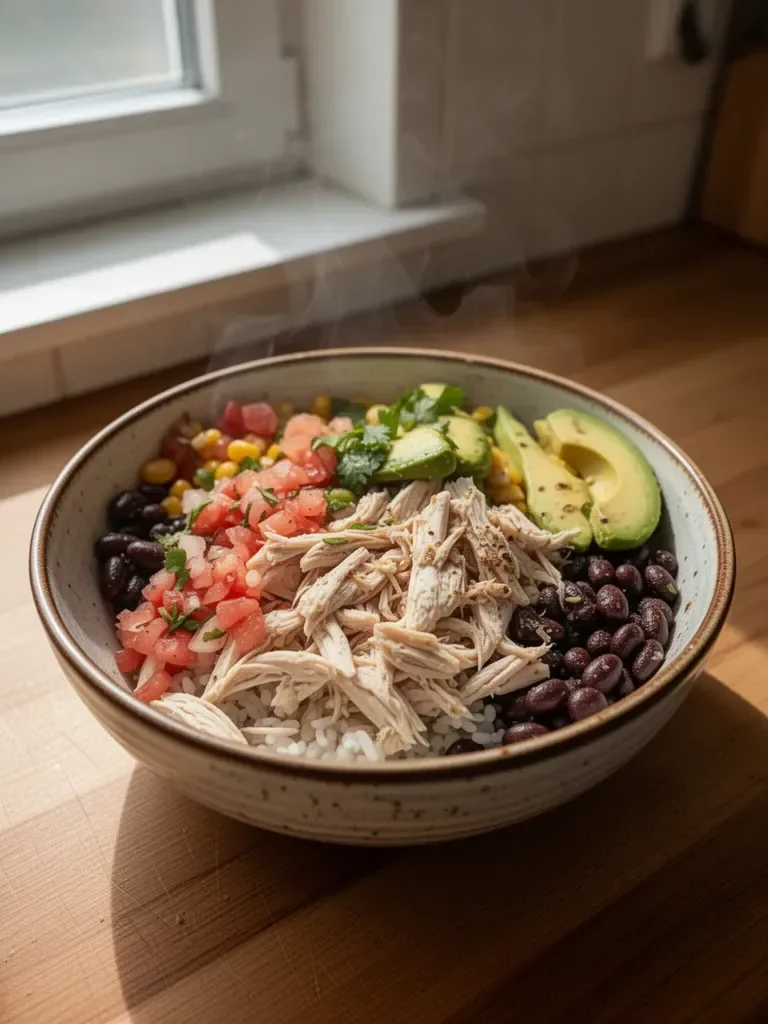 Łatwe Burrito Bowl z Kurczakiem Rotisserie