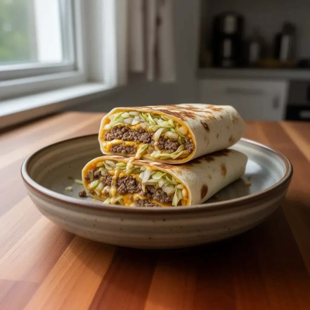 Przepis na Big Mac Wrap z składnikami i instrukcją przygotowania.