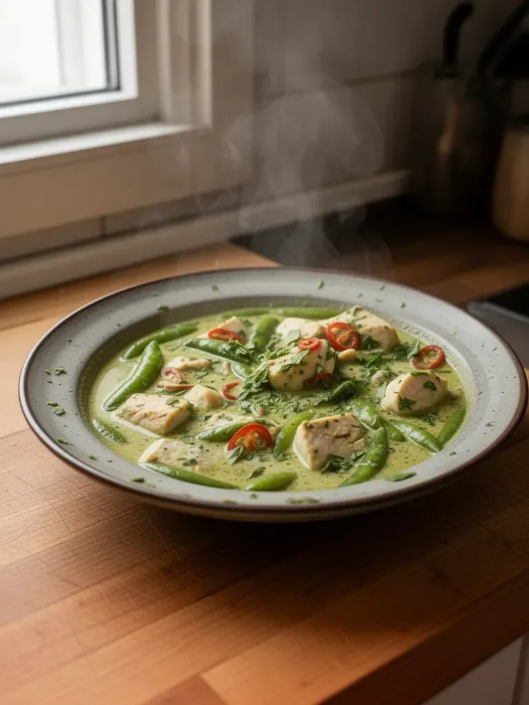 Tajskie zielone curry rybne