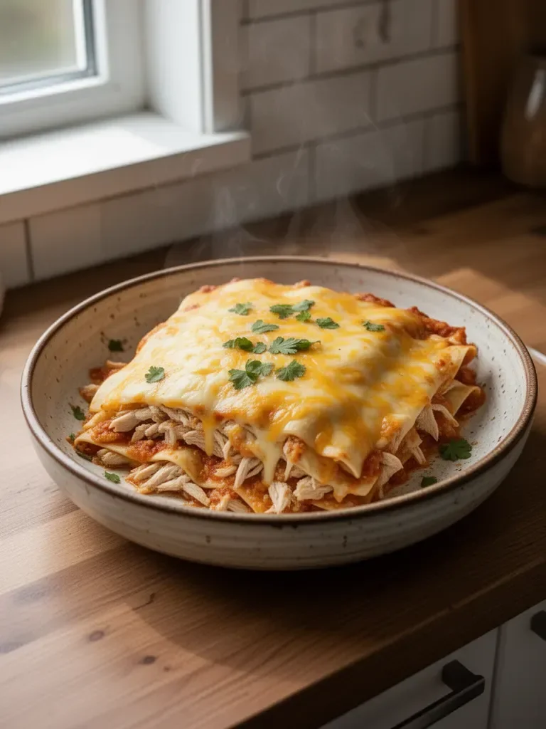 Zapiekanka enchilada z serem i kurczakiem