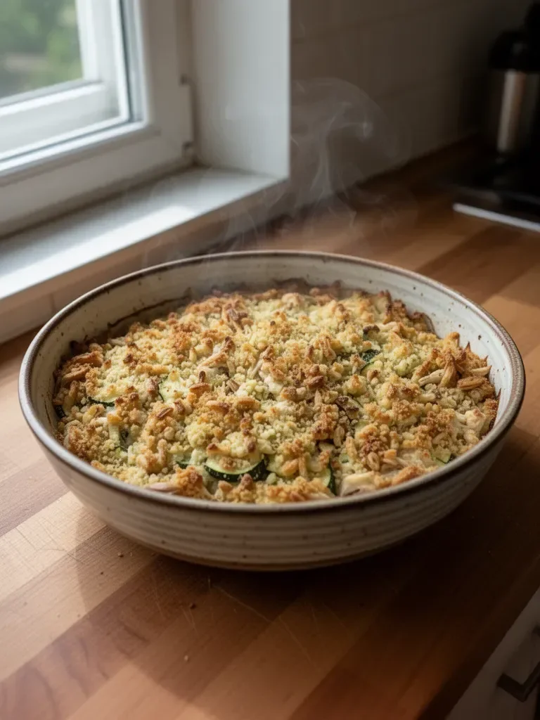 Zapiekanka z kurczaka rotisserie i cukinii